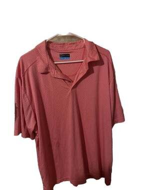 PGA TOUR Men's XXL Short Sleeve Performance Golf Polo Shirt Peach pattern